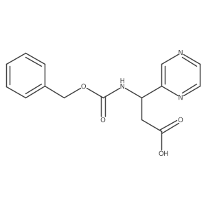(3S)-3-{[(benzyloxy)carbonyl]amino}-3-(pyrazin-2-yl)propanoic acid Structure