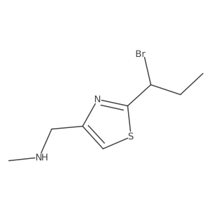 {[2-(1-Bromopropyl)-1,3-thiazol-4-yl]methyl}(methyl)amine结构式
