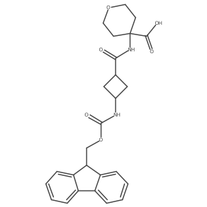 4-[3-({[(9H-fluoren-9-yl)methoxy]carbonyl}amino)cyclobutaneamido]oxane-4-carboxylic acid Structure