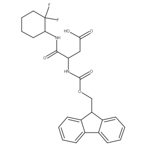 3-[(2,2-difluorocyclohexyl)carbamoyl]-3-({[(9H-fluoren-9-yl)methoxy]carbonyl}amino)propanoic acid结构式