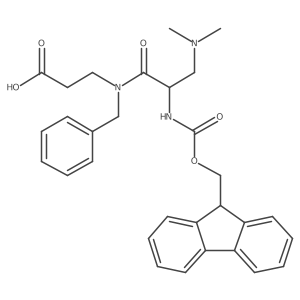3-[N-benzyl-3-(dimethylamino)-2-({[(9H-fluoren-9-yl)methoxy]carbonyl}amino)propanamido]propanoic acid Structure
