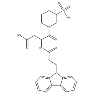 3-({[(9H-fluoren-9-yl)methoxy]carbonyl}amino)-4-oxo-4-(3-sulfamoylpiperidin-1-yl)butanoic acid结构式