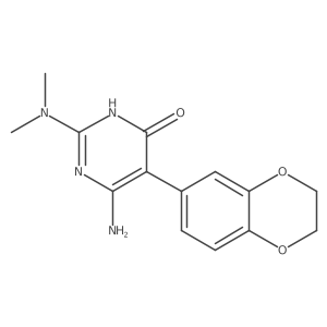 6-Amino-5-(2,3-dihydro-1,4-benzodioxin-6-yl)-2-(dimethylamino)-3,4-dihydropyrimidin-4-one Structure