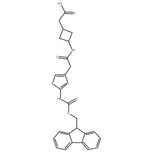 2-(3-{2-[2-({[(9H-fluoren-9-yl)methoxy]carbonyl}amino)-1,3-thiazol-4-yl]acetamido}cyclobutyl)acetic acid Structure