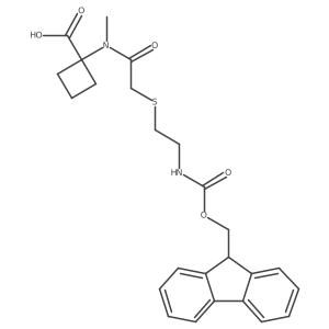 1-(2-{[2-({[(9H-fluoren-9-yl)methoxy]carbonyl}amino)ethyl]sulfanyl}-N-methylacetamido)cyclobutane-1-carboxylic acid结构式