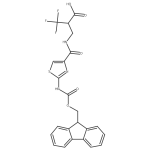 2-({[2-({[(9H-fluoren-9-yl)methoxy]carbonyl}amino)-1,3-thiazol-4-yl]formamido}methyl)-3,3,3-trifluoropropanoic acid结构式