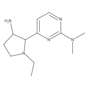 4-(3-amino-1-ethylpyrrolidin-2-yl)-N,N-dimethylpyrimidin-2-amine结构式