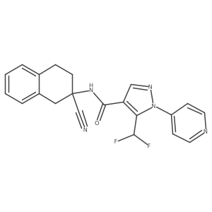 N-(2-Cyano-3,4-dihydro-1H-naphthalen-2-yl)-5-(difluoromethyl)-1-pyridin-4-ylpyrazole-4-carboxamide Structure