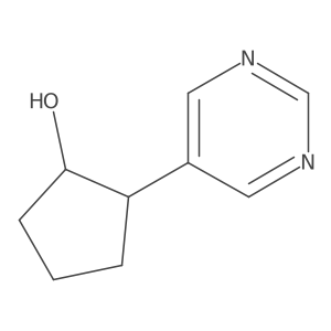 rac-(1R,2S)-2-(pyrimidin-5-yl)cyclopentan-1-ol结构式