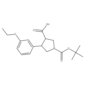 rac-(3R,4S)-1-[(tert-butoxy)carbonyl]-4-(3-ethoxyphenyl)pyrrolidine-3-carboxylic acid Structure