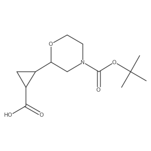 2-{4-[(Tert-butoxy)carbonyl]morpholin-2-yl}cyclopropane-1-carboxylic acid结构式