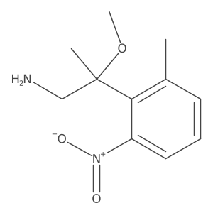 2-Methoxy-2-(2-methyl-6-nitrophenyl)propan-1-amine结构式