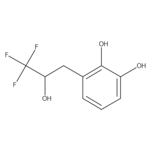 3-(3,3,3-Trifluoro-2-hydroxypropyl)benzene-1,2-diol结构式