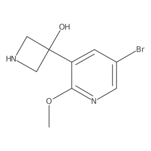 3-(5-Bromo-2-methoxypyridin-3-yl)azetidin-3-ol结构式