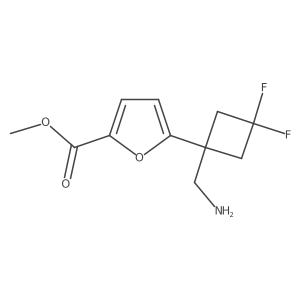Methyl 5-[1-(aminomethyl)-3,3-difluorocyclobutyl]furan-2-carboxylate结构式