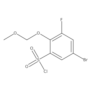 5-Bromo-3-fluoro-2-(methoxymethoxy)benzene-1-sulfonyl chloride结构式