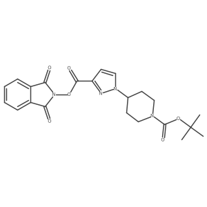 tert-butyl 4-(3-{[(1,3-dioxo-2,3-dihydro-1H-isoindol-2-yl)oxy]carbonyl}-1H-pyrazol-1-yl)piperidine-1-carboxylate结构式