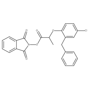 1,3-dioxo-2,3-dihydro-1H-isoindol-2-yl 2-(2-benzyl-4-chlorophenoxy)propanoate结构式