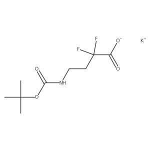 Potassium;2,2-difluoro-4-[(2-methylpropan-2-yl)oxycarbonylamino]butanoate Structure