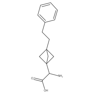 2-Amino-2-[3-(2-phenylethyl)-1-bicyclo[1.1.1]pentanyl]acetic acid结构式