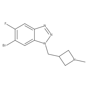 6-bromo-5-fluoro-1-[(1-methylazetidin-3-yl)methyl]-1H-1,2,3-benzotriazole结构式
