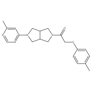2-(4-Fluorophenoxy)-1-[5-(6-methylpyrimidin-4-yl)-octahydropyrrolo[3,4-c]pyrrol-2-yl]ethan-1-one结构式