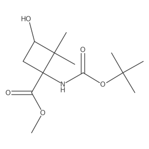 rac-methyl (1R,3S)-1-{[(tert-butoxy)carbonyl]amino}-3-hydroxy-2,2-dimethylcyclobutane-1-carboxylate结构式