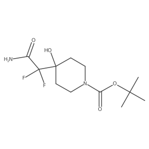 Tert-butyl 4-(carbamoyldifluoromethyl)-4-hydroxypiperidine-1-carboxylate结构式