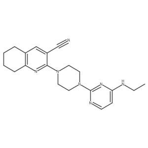 2-{4-[4-(Ethylamino)pyrimidin-2-yl]piperazin-1-yl}-5,6,7,8-tetrahydroquinoline-3-carbonitrile Structure