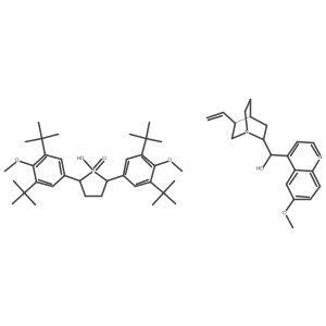 (2S,5S)-2,5-bis(3,5-ditert-butyl-4-methoxyphenyl)-1-hydroxy-1lambda5-phospholane 1-oxide;(R)-[(2S,4S,5R)-5-ethenyl-1-azabicyclo[2.2.2]octan-2-yl]-(6-methoxyquinolin-4-yl)methanol结构式
