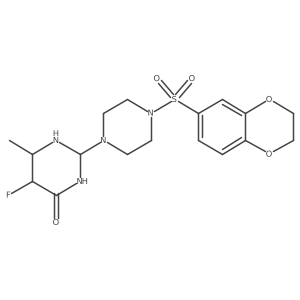 2-[4-(2,3-Dihydro-1,4-benzodioxin-6-ylsulfonyl)piperazin-1-yl]-5-fluoro-6-methyl-1,3-diazinan-4-one Structure