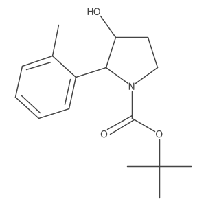 Tert-butyl 3-hydroxy-2-(2-methylphenyl)pyrrolidine-1-carboxylate结构式