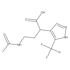 4-acetamido-2-[3-(trifluoromethyl)-1H-pyrazol-4-yl]butanoic acid Structure