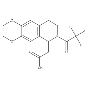 2-[6,7-Dimethoxy-2-(2,2,2-trifluoroacetyl)-1,2,3,4-tetrahydroisoquinolin-1-yl]acetic acid Structure