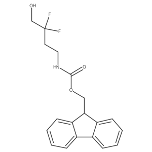 (9H-fluoren-9-yl)methyl N-(3,3-difluoro-4-hydroxybutyl)carbamate结构式
