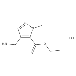ethyl 4-(aminomethyl)-1-methyl-1H-pyrazole-5-carboxylate hydrochloride结构式