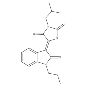 3-Isobutyl-5-(2-oxo-1-propylindolin-3-ylidene)-2-thioxothiazolidin-4-one Structure