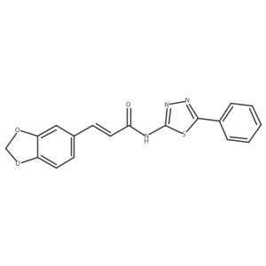 (Z)-3-(benzo[d][1,3]dioxol-5-yl)-N-(5-phenyl-1,3,4-thiadiazol-2-yl)acrylamide Structure