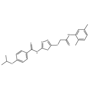 N-(5-((2-((2,5-dimethylphenyl)amino)-2-oxoethyl)thio)-1,3,4-thiadiazol-2-yl)-4-isopropoxybenzamide Structure
