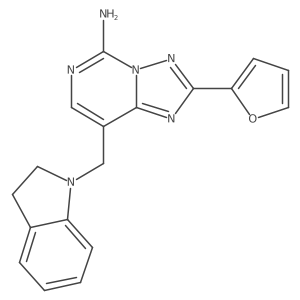 [1,2,4]Triazolo[1,5-c]pyrimidin-5-amine, 8-[(2,3-dihydro-1H-indol-1-yl)methyl]-2-(2-furanyl)- Structure