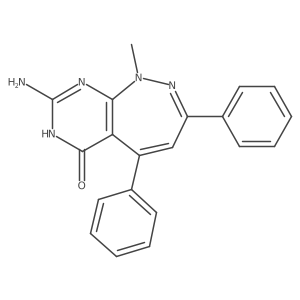 8-Amino-1,7-dihydro-1-methyl-3,5-diphenyl-6H-pyrimido[4,5-c]-1,2-diazepin-6-one Structure