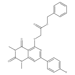 Benzyl {[2-(4-fluorophenyl)-6,8-dimethyl-5,7-dioxo-5,6,7,8-tetrahydropyrimido[4,5-d]pyrimidin-4-yl]thio}acetate Structure