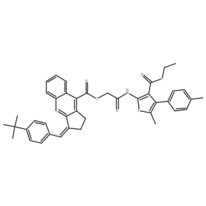 2-[[3-(Ethoxycarbonyl)-5-methyl-4-(4-methylphenyl)-2-thienyl]amino]-2-oxoethyl 3-[[4-(1,1-dimethylethyl)phenyl]methylene]-2,3-dihydro-1H-cyclopenta[b]quinoline-9-carboxylate结构式
