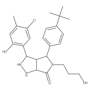 4-(4-Tert-butylphenyl)-3-(5-chloro-2-hydroxy-4-methylphenyl)-5-(3-hydroxypropyl)-1,2,3,3a,4,6a-hexahydropyrrolo[3,4-c]pyrazol-6-one Structure