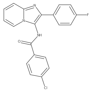 O=C(Nc1c(-c2ccc(F)cc2)nc2ccccn12)c1ccc(Cl)cc1结构式