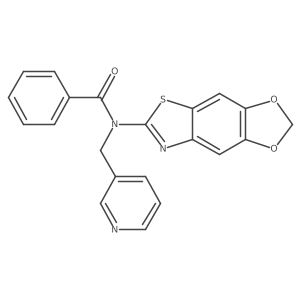 N-([1,3]dioxolo[4',5':4,5]benzo[1,2-d]thiazol-6-yl)-N-(pyridin-3-ylmethyl)benzamide结构式