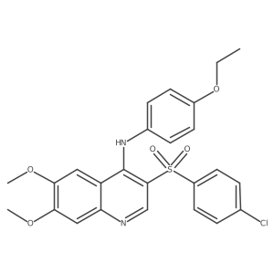 3-((4-chlorophenyl)sulfonyl)-N-(4-ethoxyphenyl)-6,7-dimethoxyquinolin-4-amine结构式