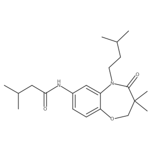 N-(5-isopentyl-3,3-dimethyl-4-oxo-2,3,4,5-tetrahydrobenzo[b][1,4]oxazepin-7-yl)-3-methylbutanamide Structure