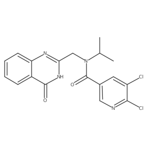 5,6-dichloro-N-[(4-oxo-3,4-dihydroquinazolin-2-yl)methyl]-N-(propan-2-yl)pyridine-3-carboxamide Structure