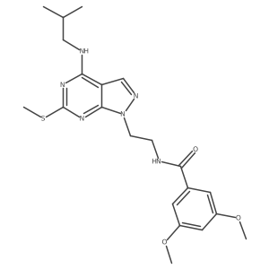 N-(2-(4-(isobutylamino)-6-(methylthio)-1H-pyrazolo[3,4-d]pyrimidin-1-yl)ethyl)-3,5-dimethoxybenzamide Structure